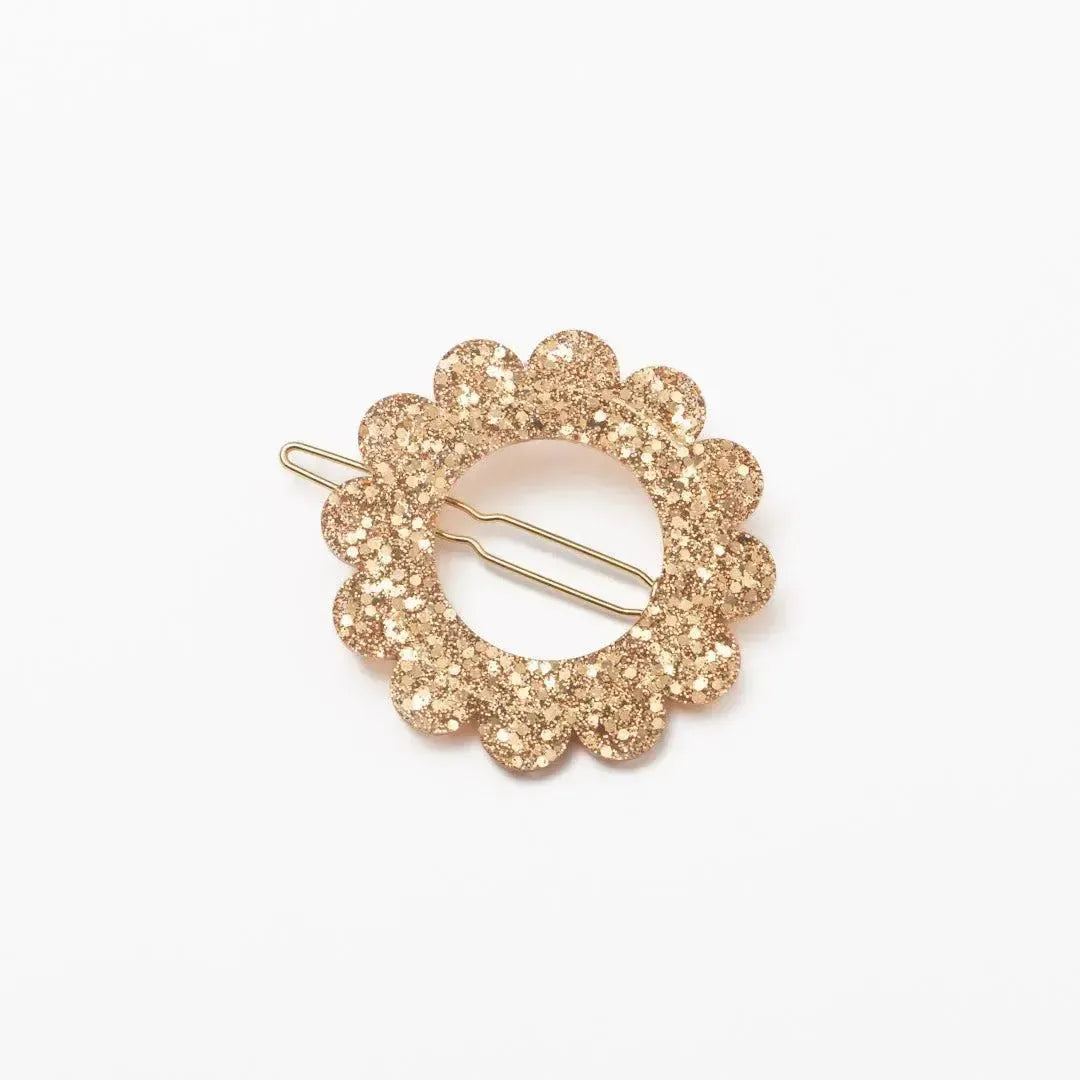 Barrette ronde Sunflower Champagne-Les Nicolettes