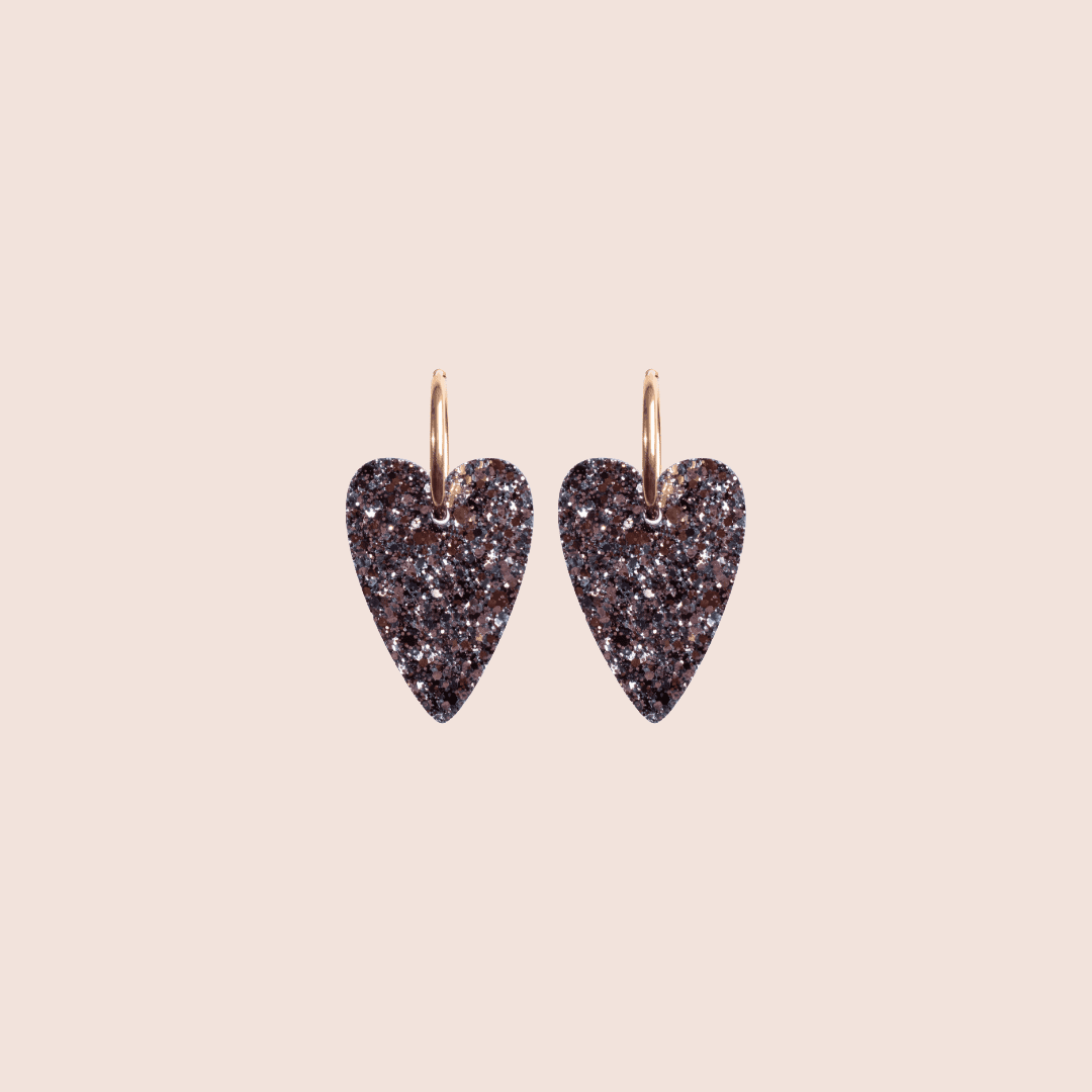 Boucles d'oreilles Cœur Mix Kaki-Les Nicolettes