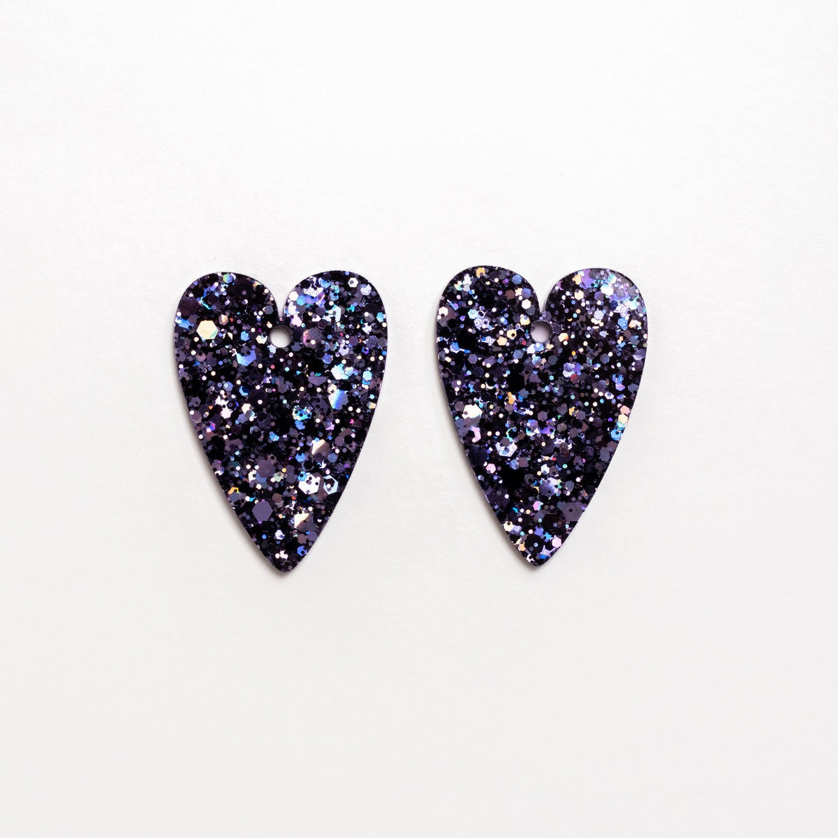Boucles d'oreilles Cœur Mix Noir-Les Nicolettes