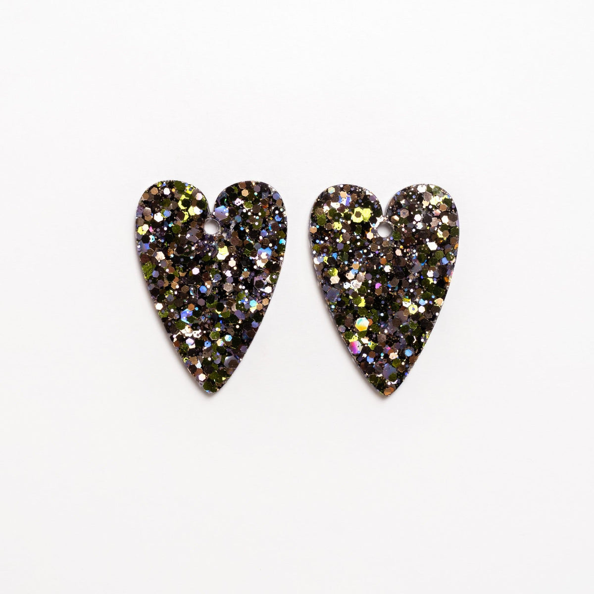 Boucles d'oreilles Cœur Mix Vert Parme-Les Nicolettes