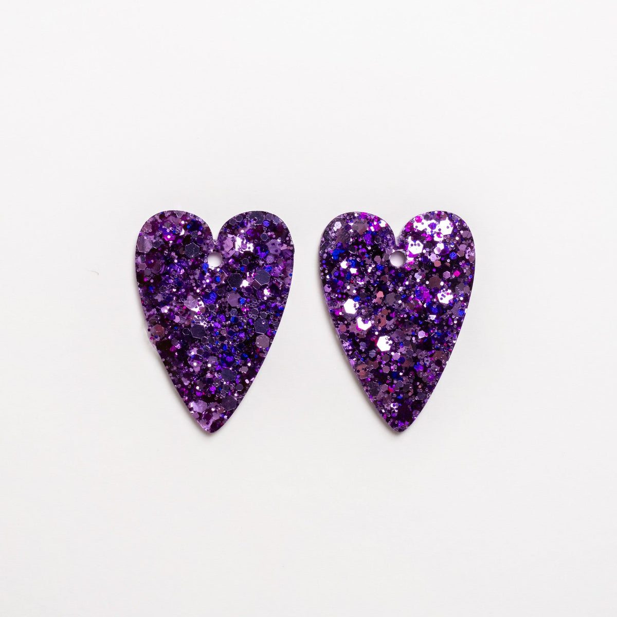 Boucles d'oreilles Cœur Mix Violet-Les Nicolettes