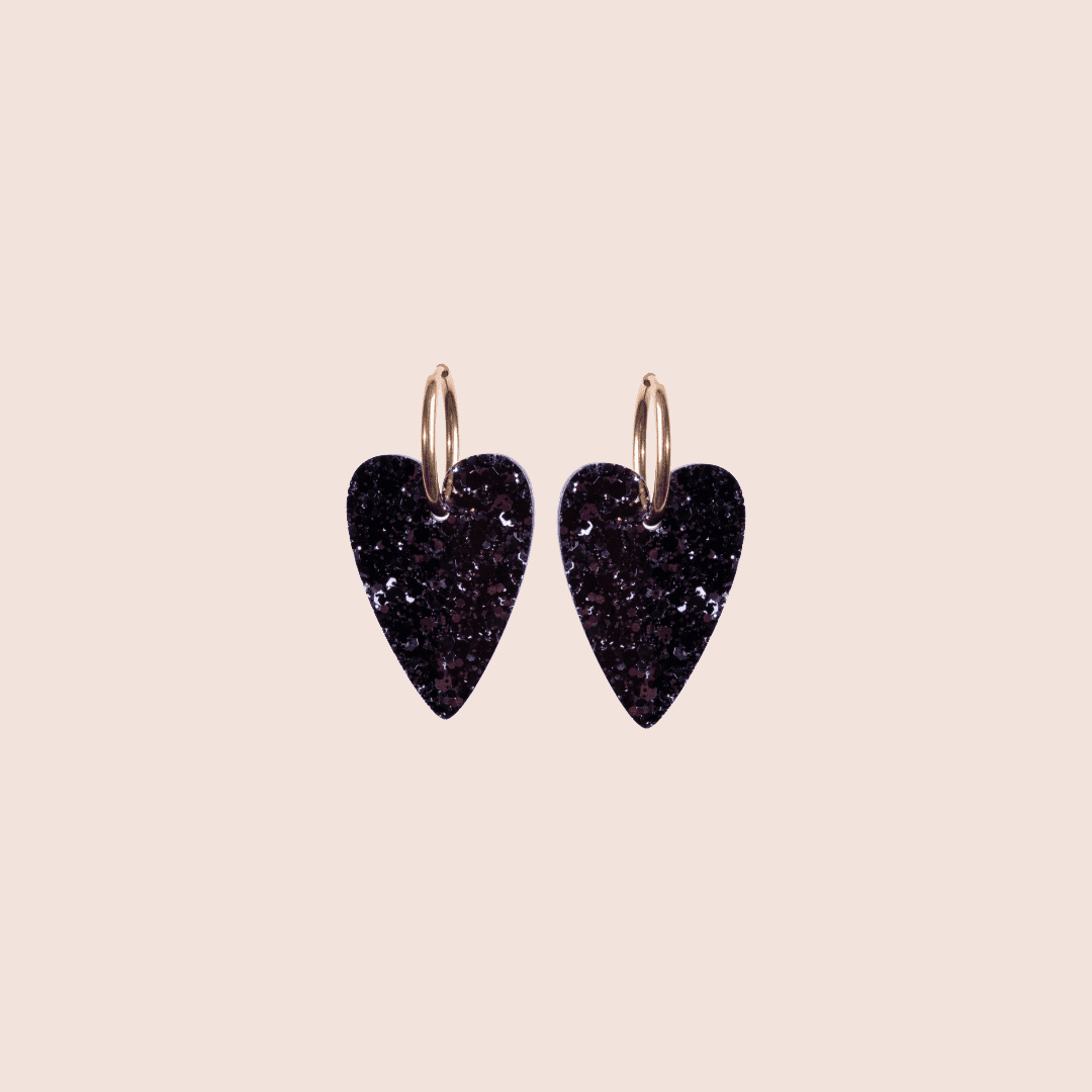 Boucles d'oreilles Cœur Night Blue-Les Nicolettes