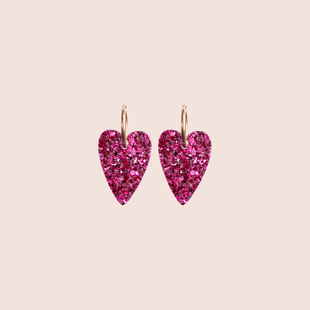 Boucles d'oreilles Cœur Pink Lady-Les Nicolettes
