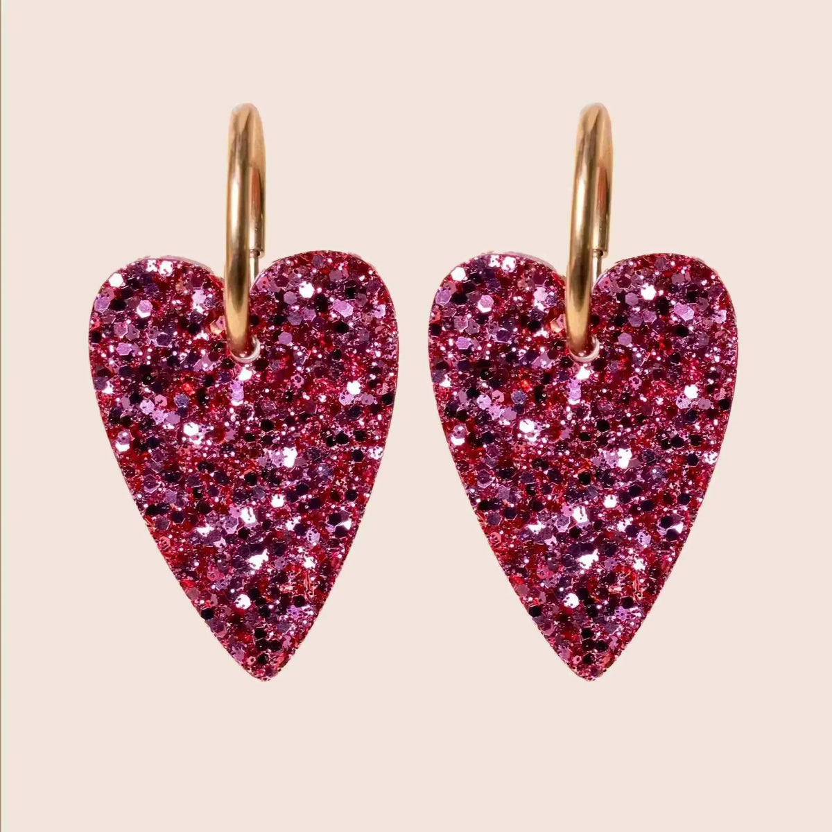 Boucles d'oreilles Cœur Champagne Rosé – Les Nicolettes