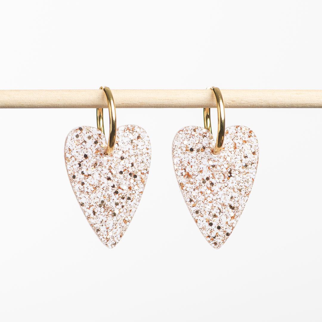 Boucles d'oreilles Cœur Ivoire Champagne-Les Nicolettes