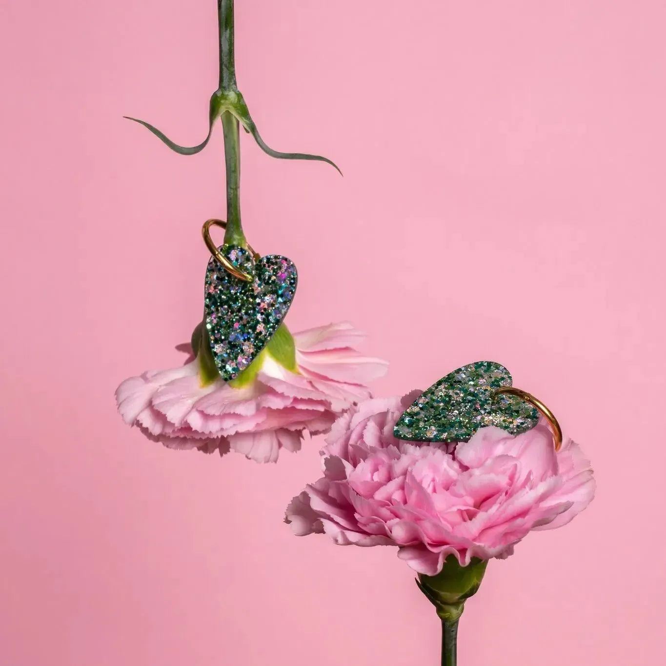 Boucles d'oreilles Cœur Mix Vert 2.0-Les Nicolettes