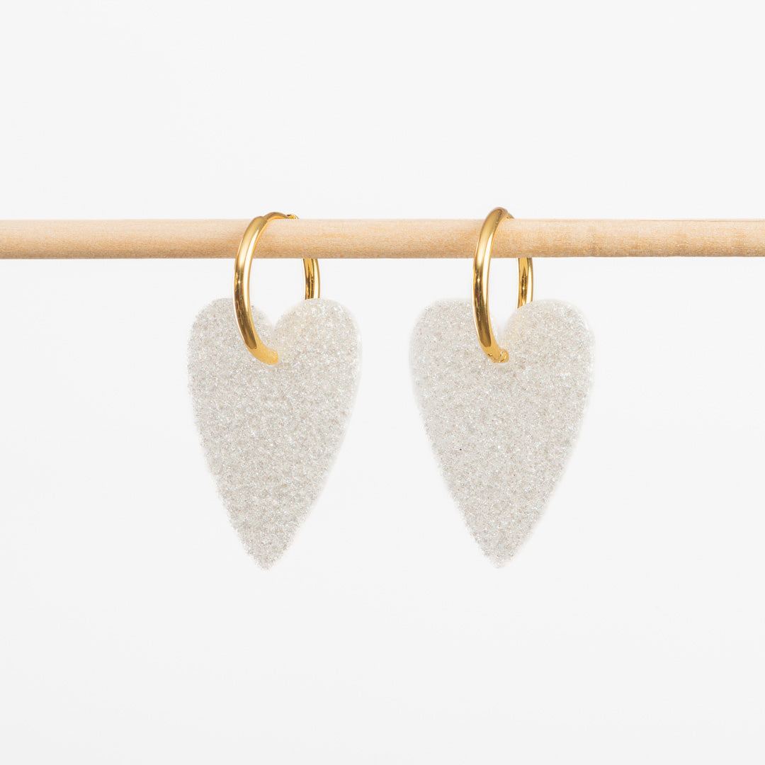 Boucles d'oreilles Nacré fait main en France en résine époxy et acier inoxydable Les Nicolettes