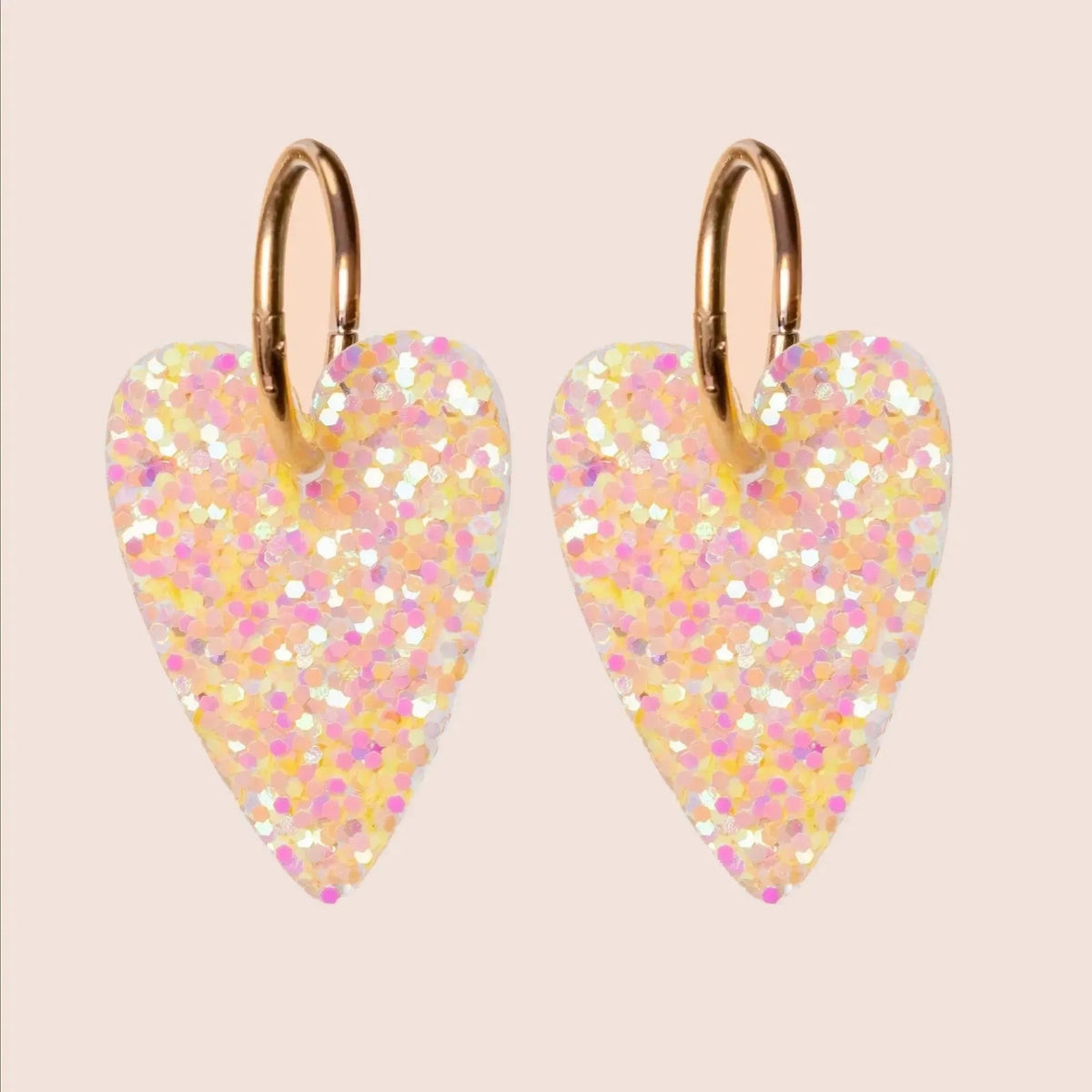 Boucles d'oreilles Cœur Orange Jaune – Les Nicolettes