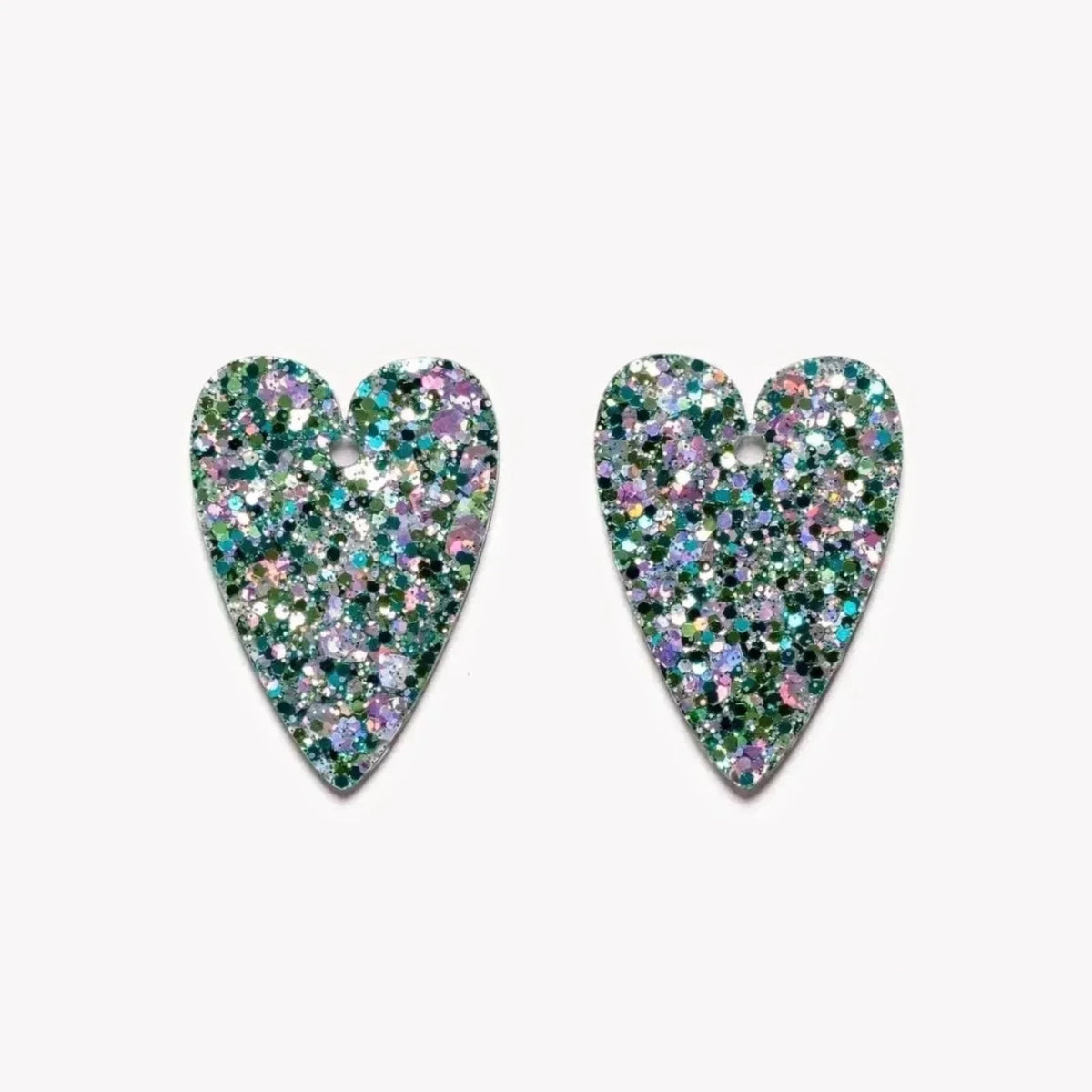 Paire de charms Cœur coloris Mix Vert 2.0 (n°1) – Les Nicolettes