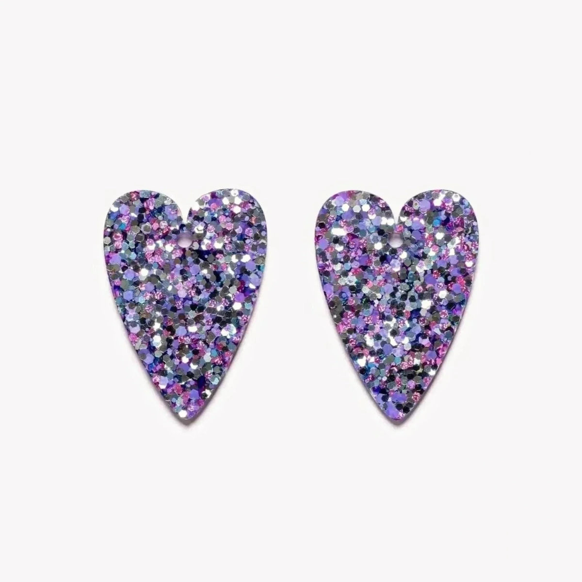 Paire de charms Cœur coloris Mix Violet Bleu (n°2) – Les Nicolettes