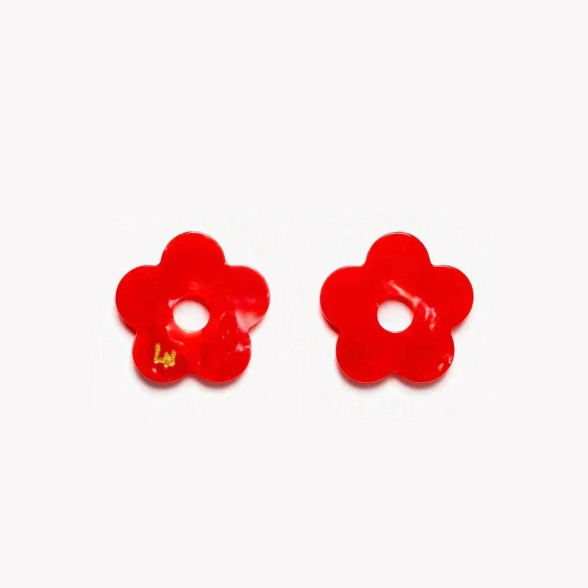 Paire de charms Fleur Acétate coloris Rouge (n°9) – Les Nicolettes