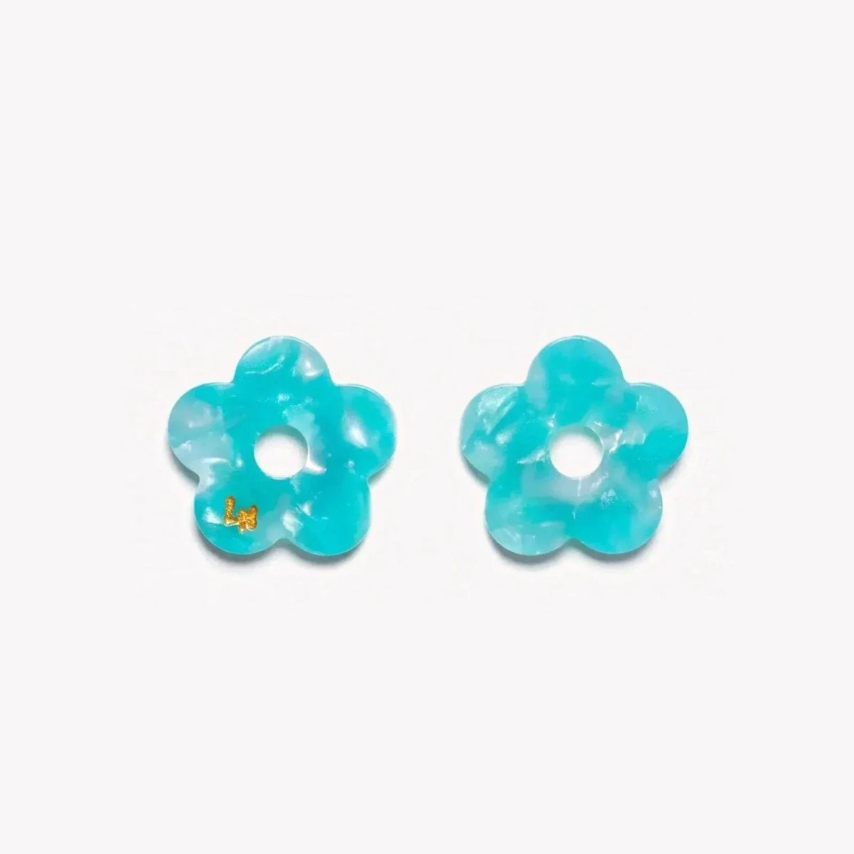 Paire de charms Fleur Acétate coloris Bleu Ciel (n°2) – Les Nicolettes