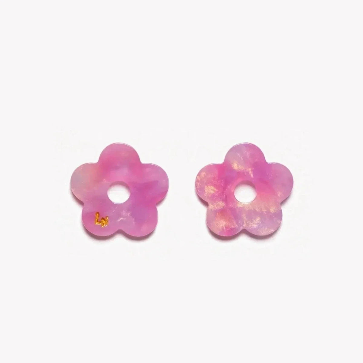 Paire de charms Fleur Acétate coloris Dégradé Rose Lilas (n°3) – Les Nicolettes
