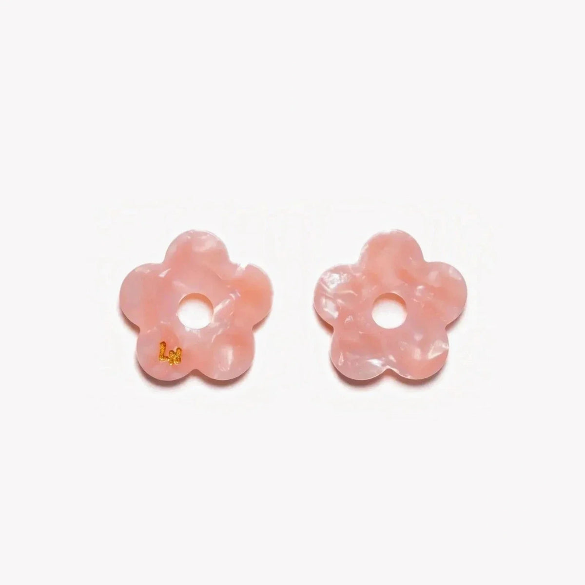 Paire de charms Fleur Acétate coloris Rose Poudré (n°6) – Les Nicolettes