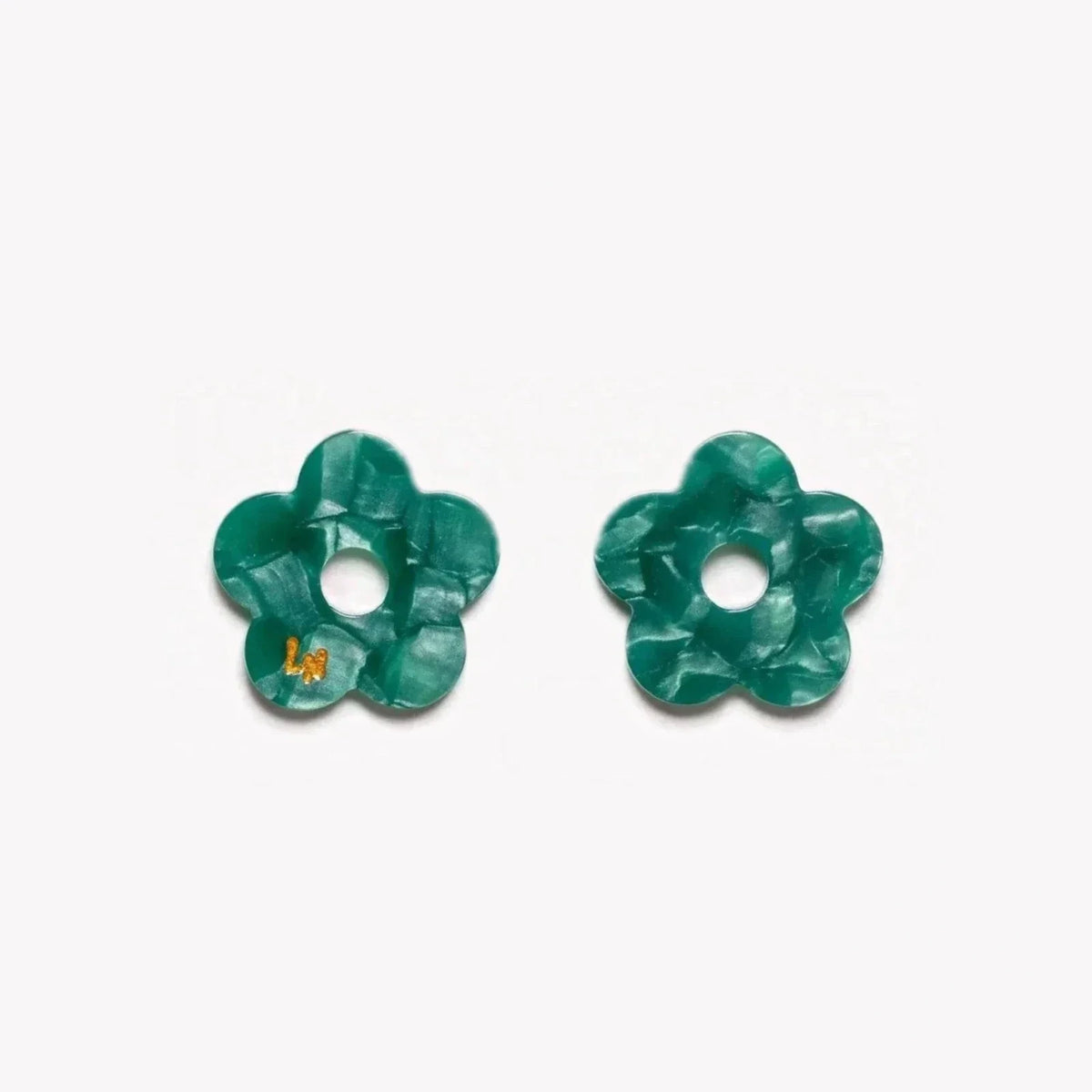 Paire de charms Fleur Acétate coloris Vert (n°7) – Les Nicolettes