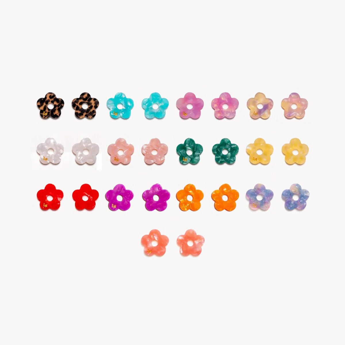 Charms Fiore Acetato: tutte le coppie e i colori disponibili – Les Nicolettes
