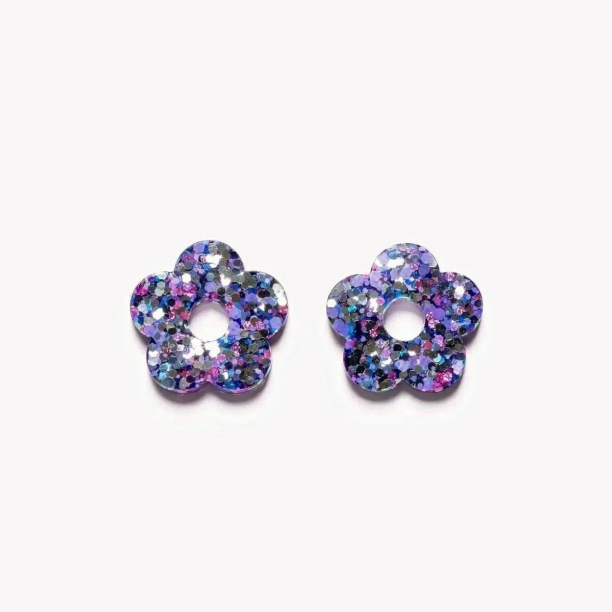 Paire de charms Fleur coloris Mix Violet Bleu (n°3) – Les Nicolettes