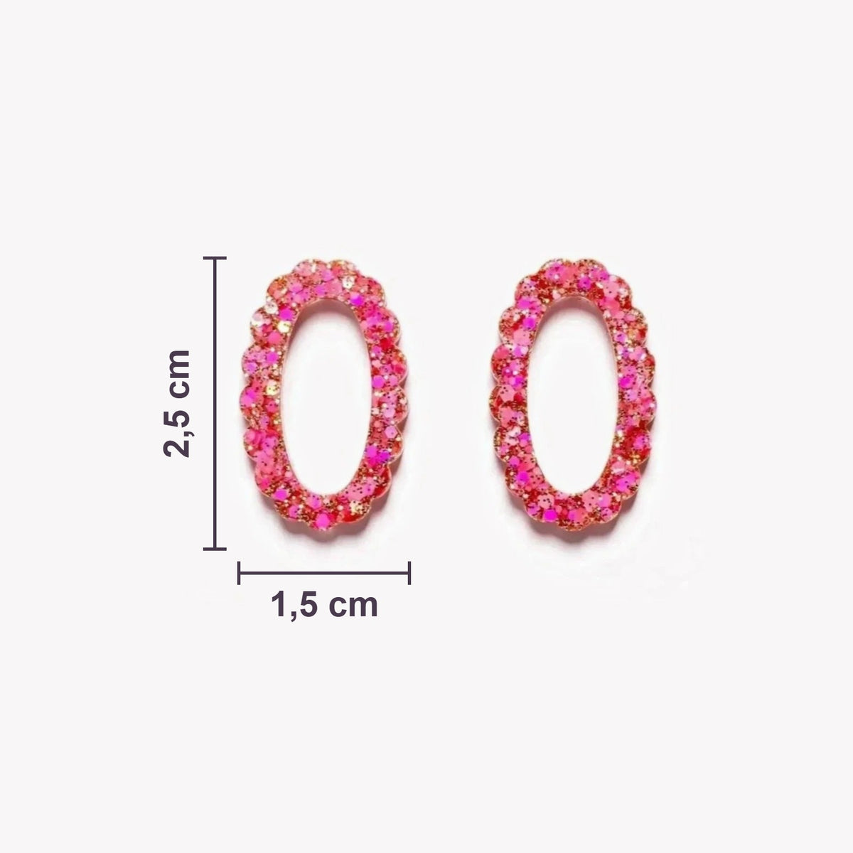 Dimensioni reali dei charms Ovale: 2,5 cm di altezza e 1,5 cm di larghezza
