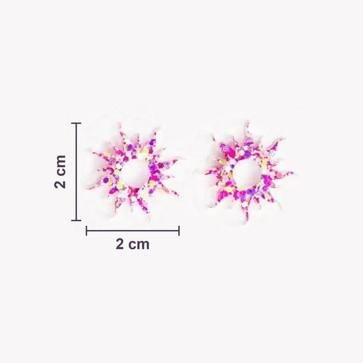 Dimensioni reali dei charms Sole: 2 cm di diametro