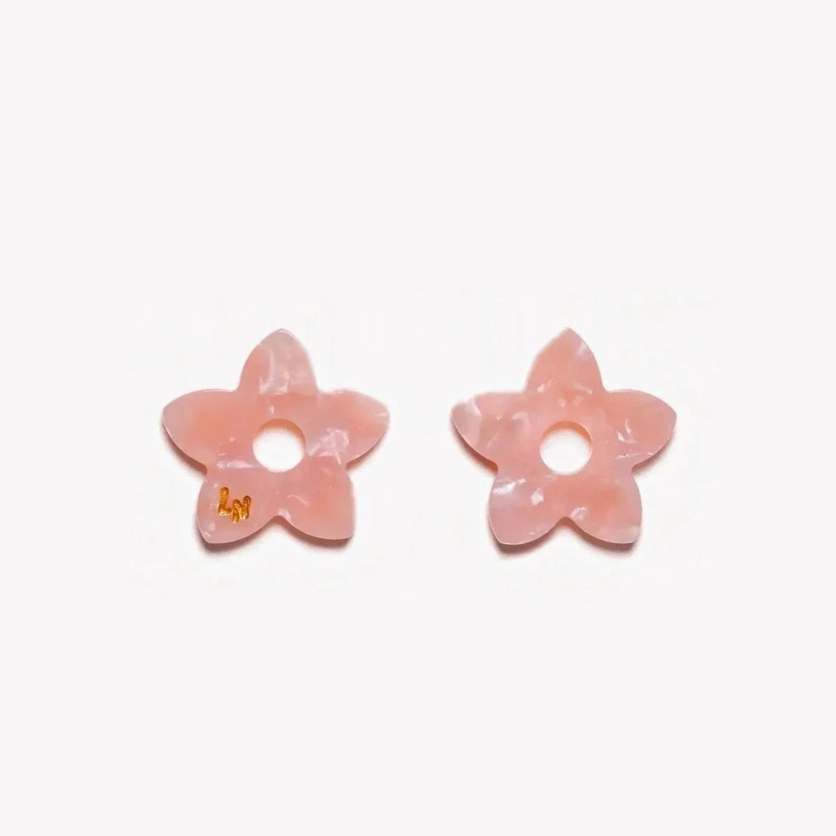 Paire de charms Tiaré Acétate coloris Rose Poudré (n°6) – Les Nicolettes