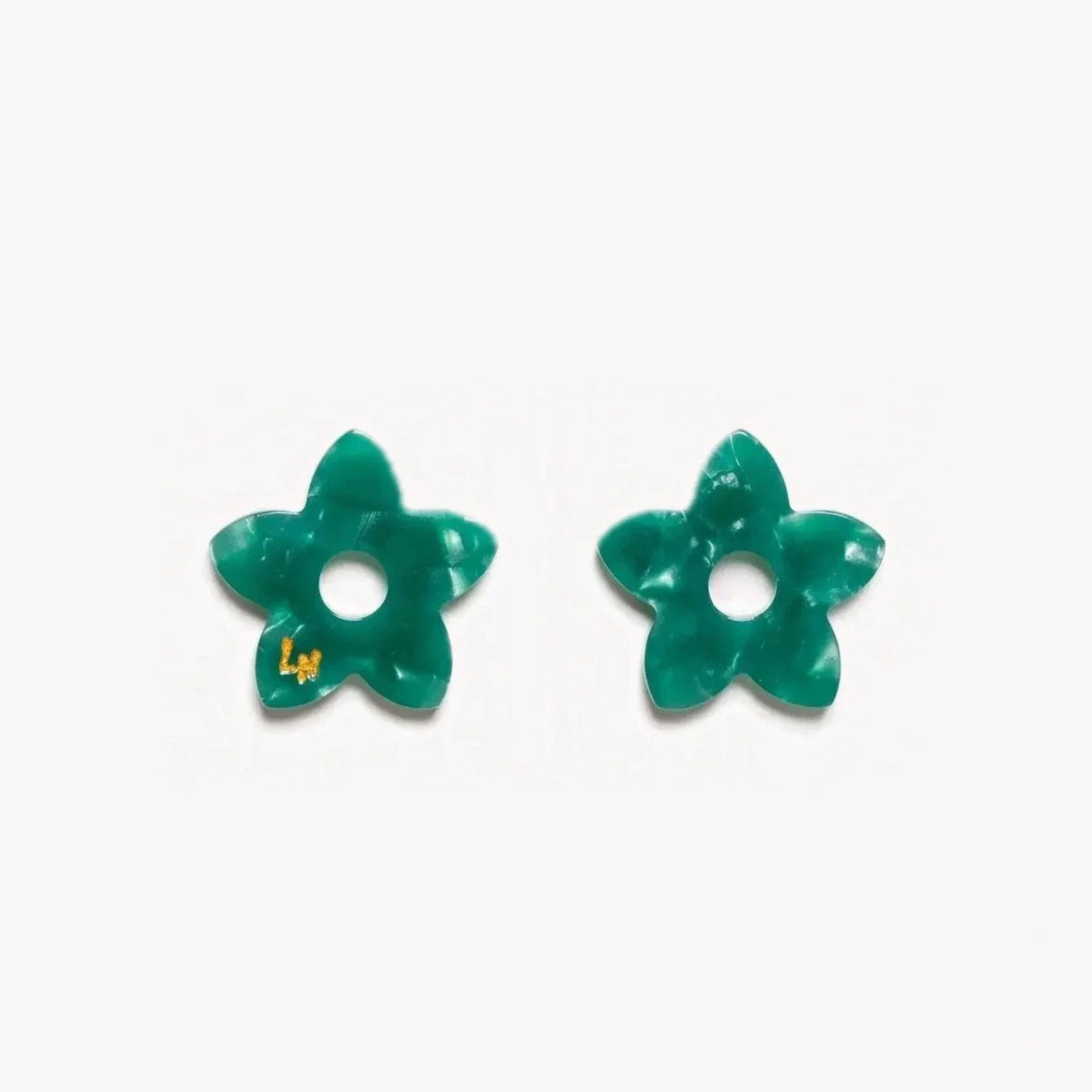 Paire de charms Tiaré Acétate coloris Vert (n°7) – Les Nicolettes