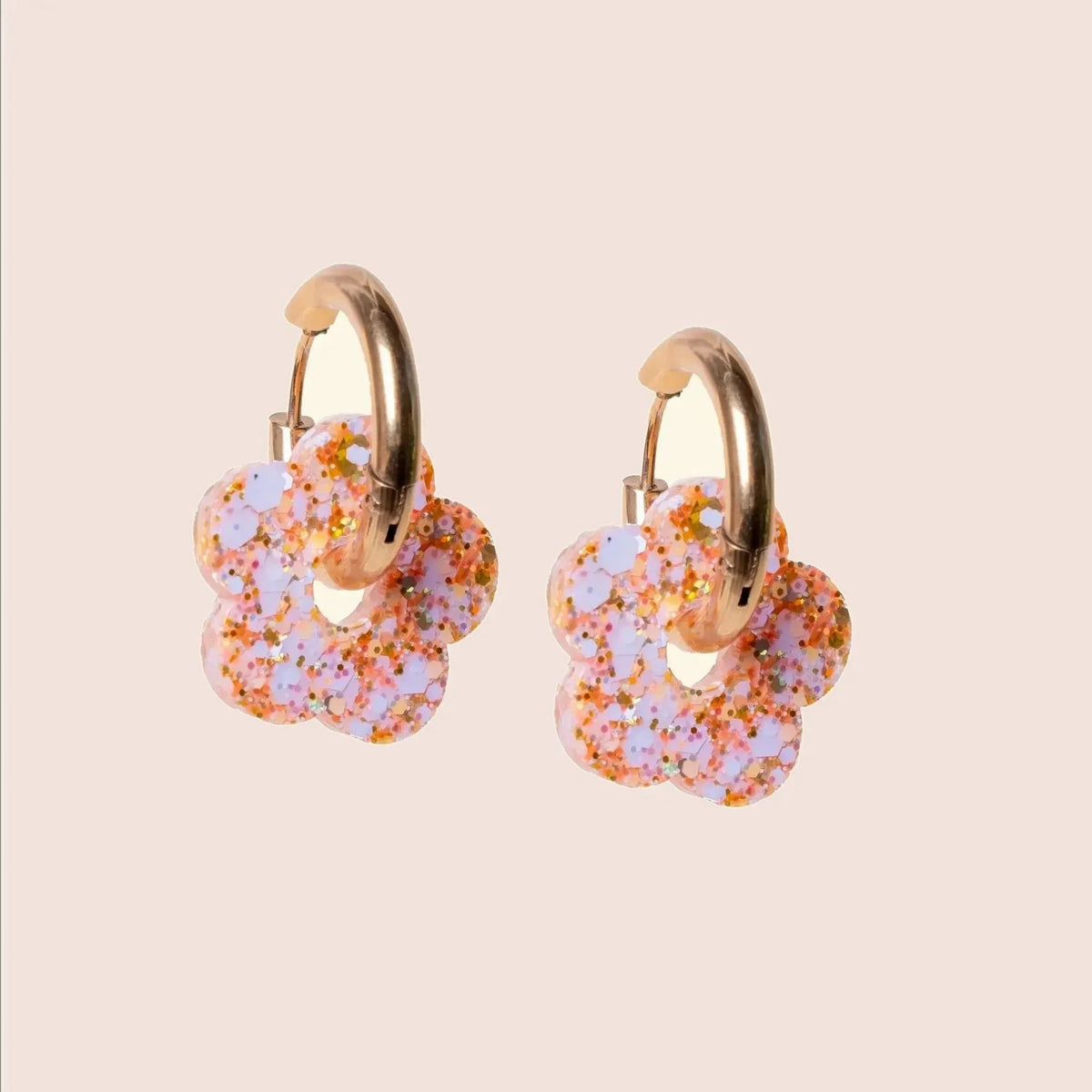 Créoles Fleur Ivoire Orange – Les Nicolettes