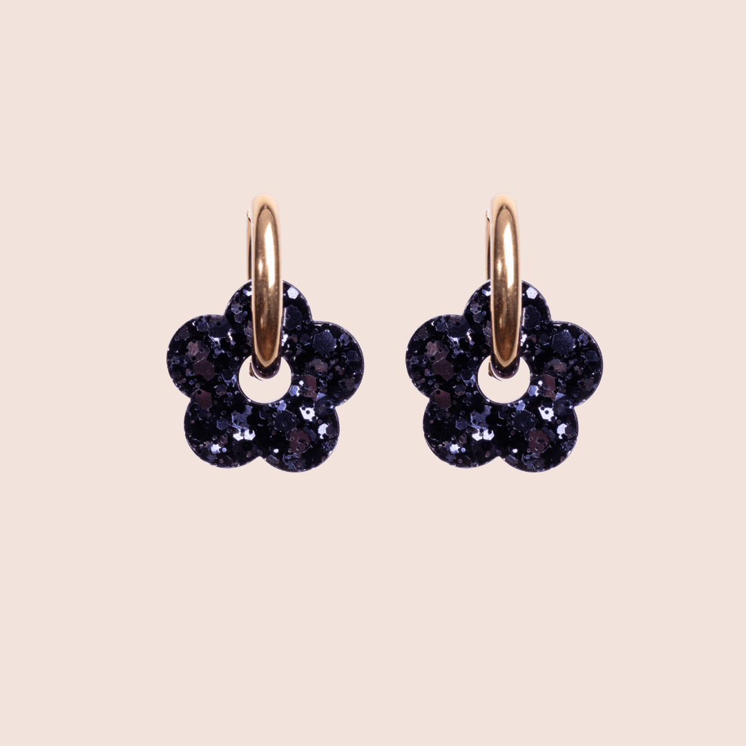 Créoles Fleur Night Blue-Les Nicolettes