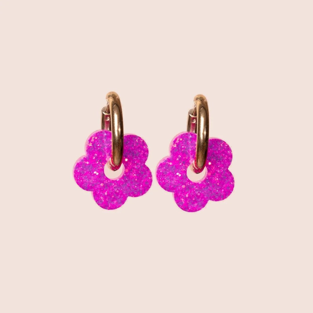 Créoles Fleur Sorbet Violet – Les Nicolettes
