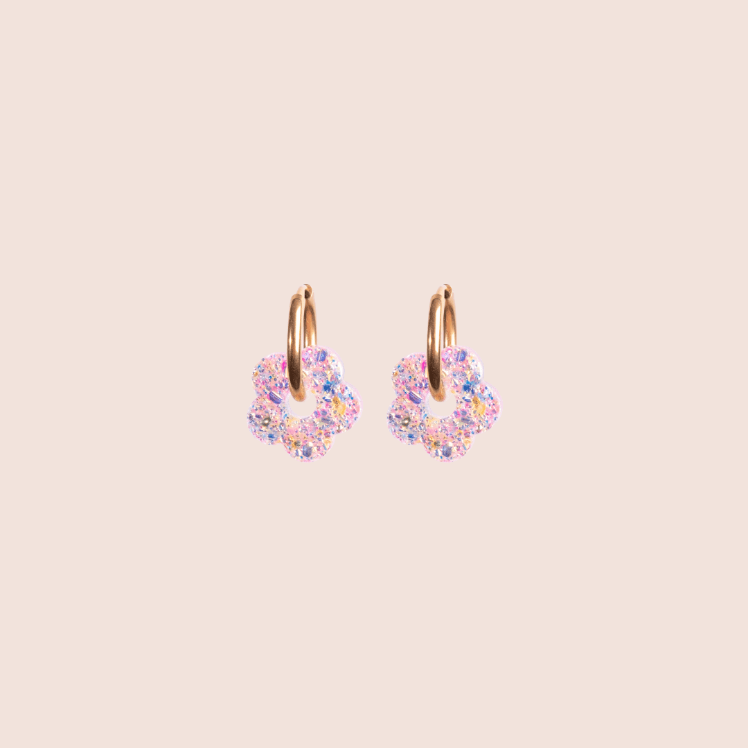 Créoles Mini Fleur Éclat-Les Nicolettes