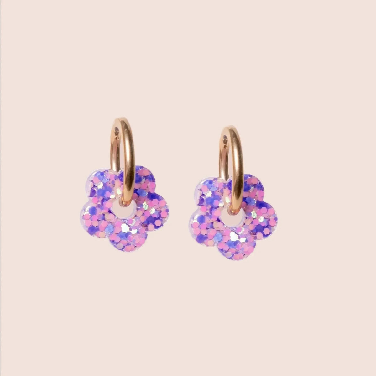 Créoles Mini Fleur Mauve Orange – Les Nicolettes