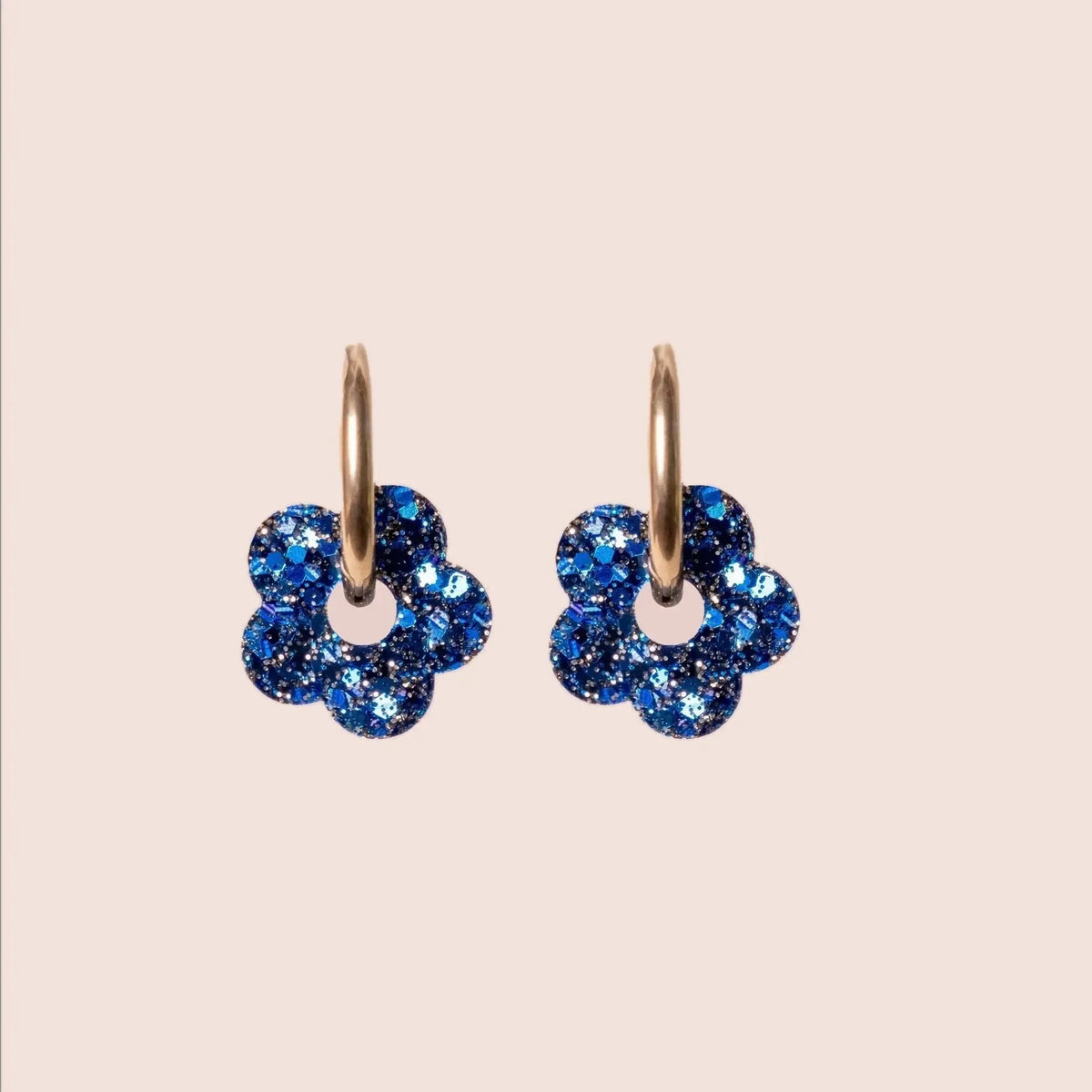 Créoles Mini Fleur Mix Bleu – Les Nicolettes