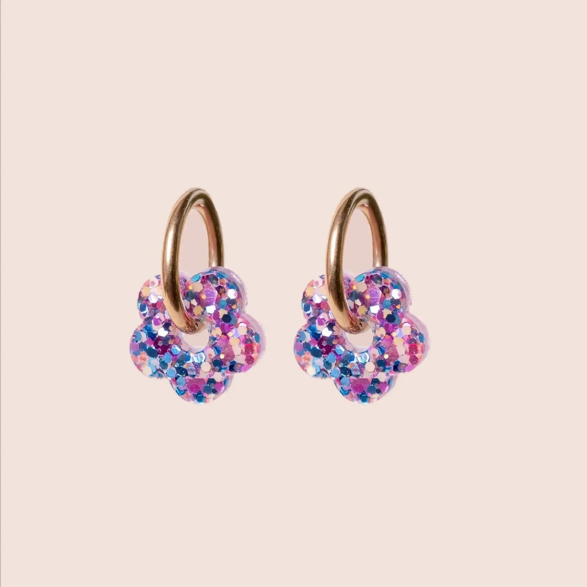 Créoles Mini Fleur Orange Bleu Parme – Les Nicolettes