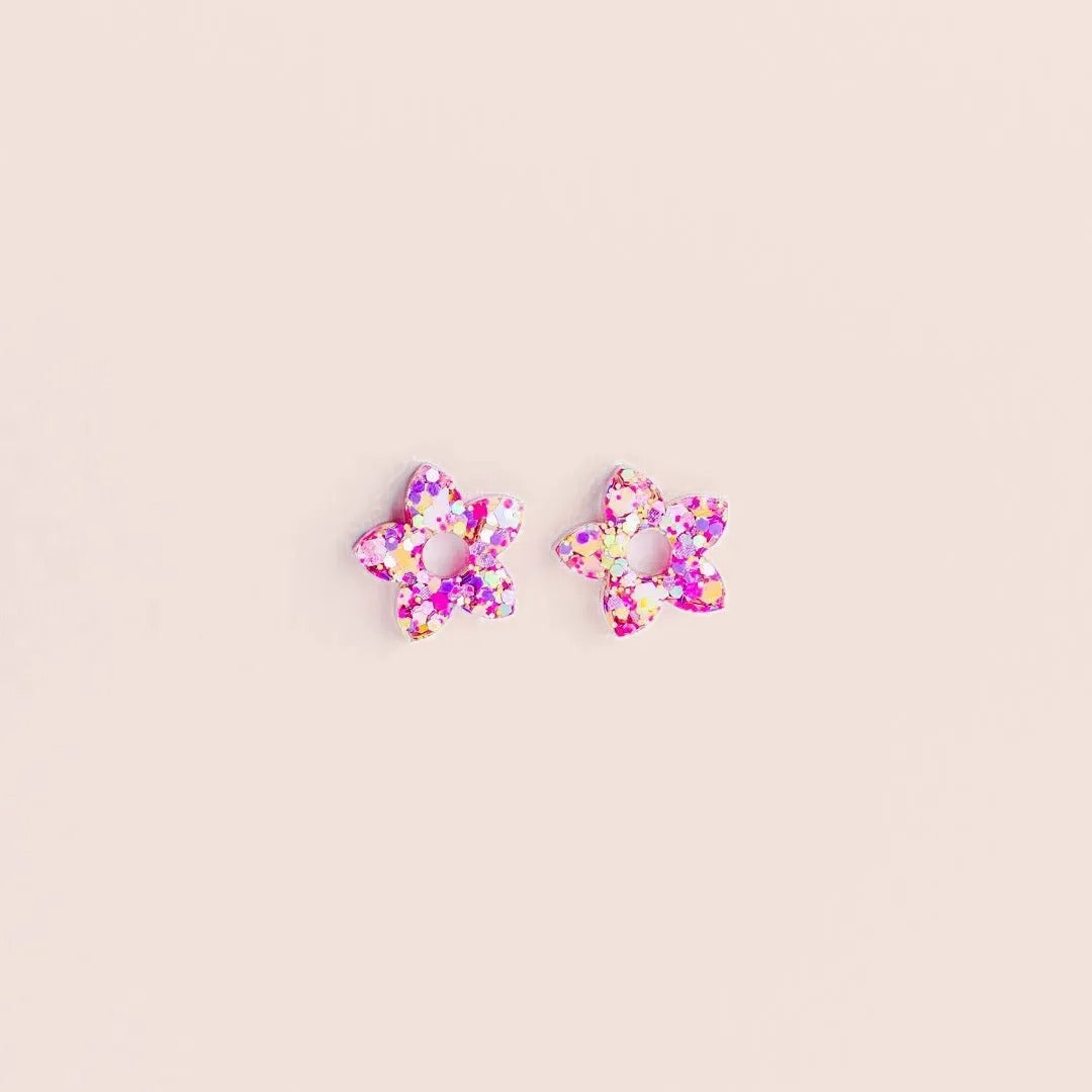 Créoles Mini Tiaré Barbiecore – Les Nicolettes