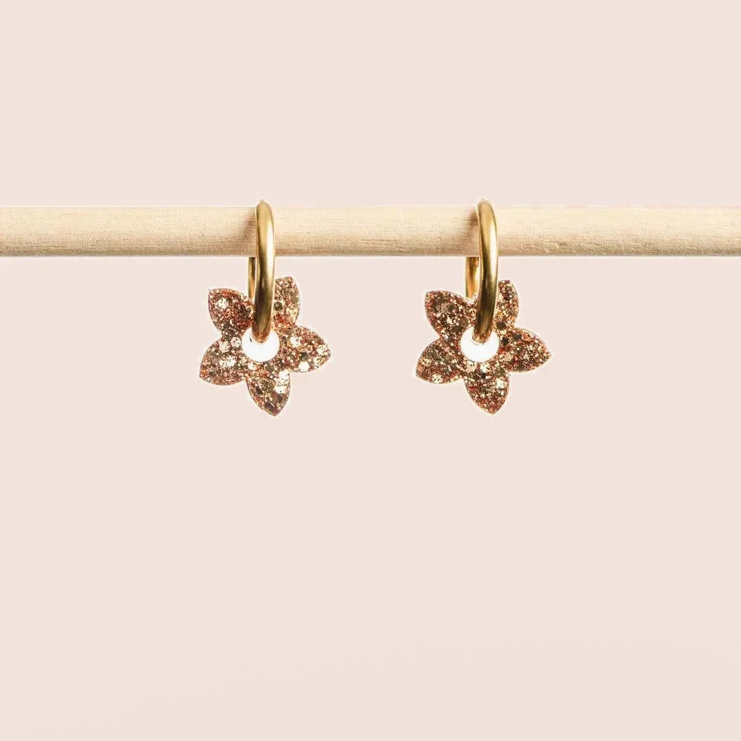 Créoles Mini Tiaré Champagne – Les Nicolettes