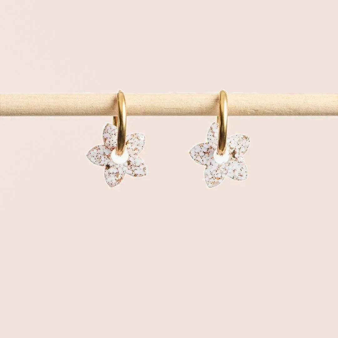Créoles Mini Tiaré Ivoire Champagne – Les Nicolettes