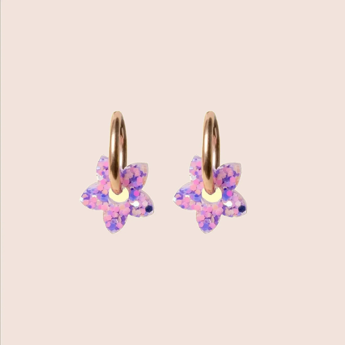 Créoles Mini Tiaré Mauve Orange – Les Nicolettes