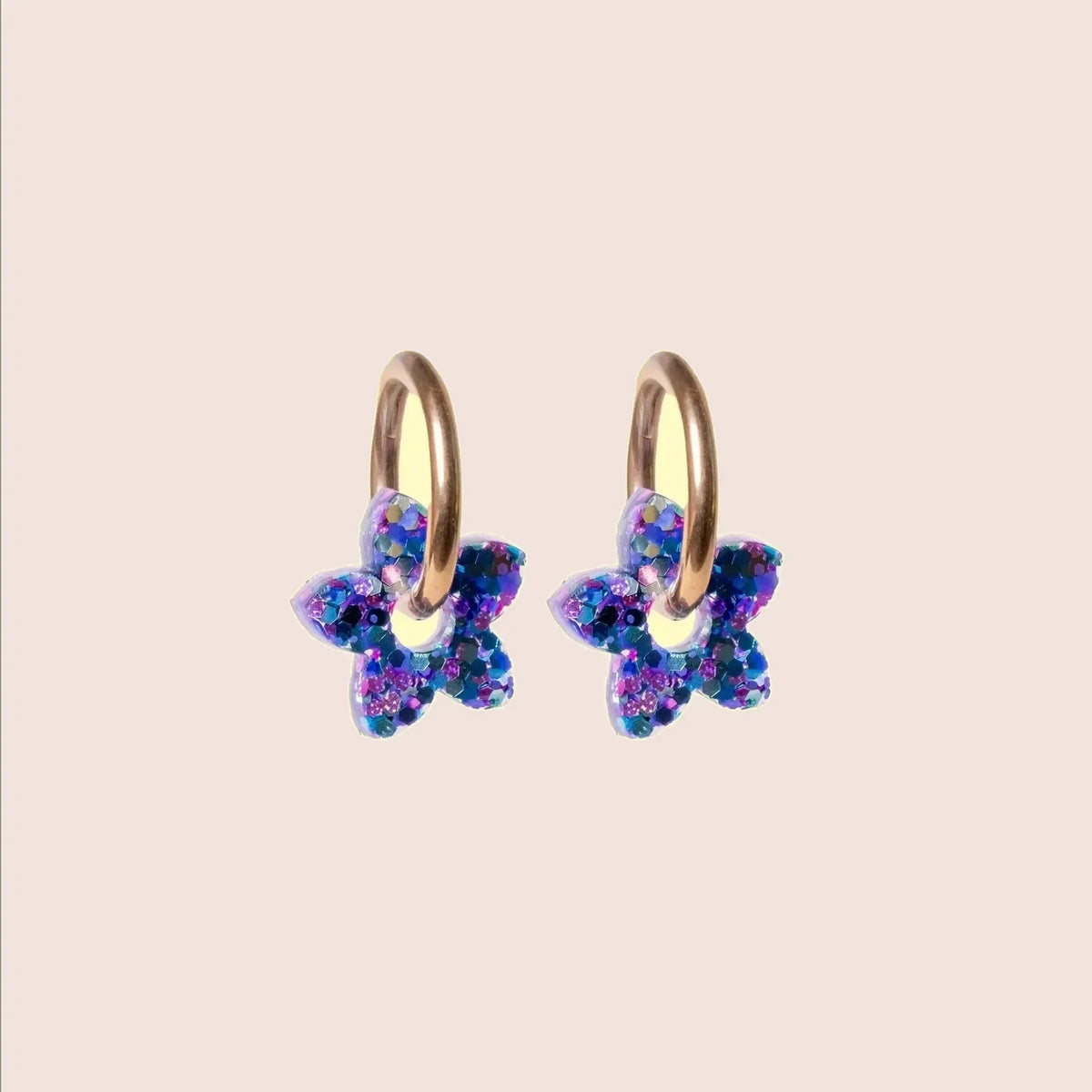 Créoles Mini Tiaré Mix Violet Bleu – Les Nicolettes