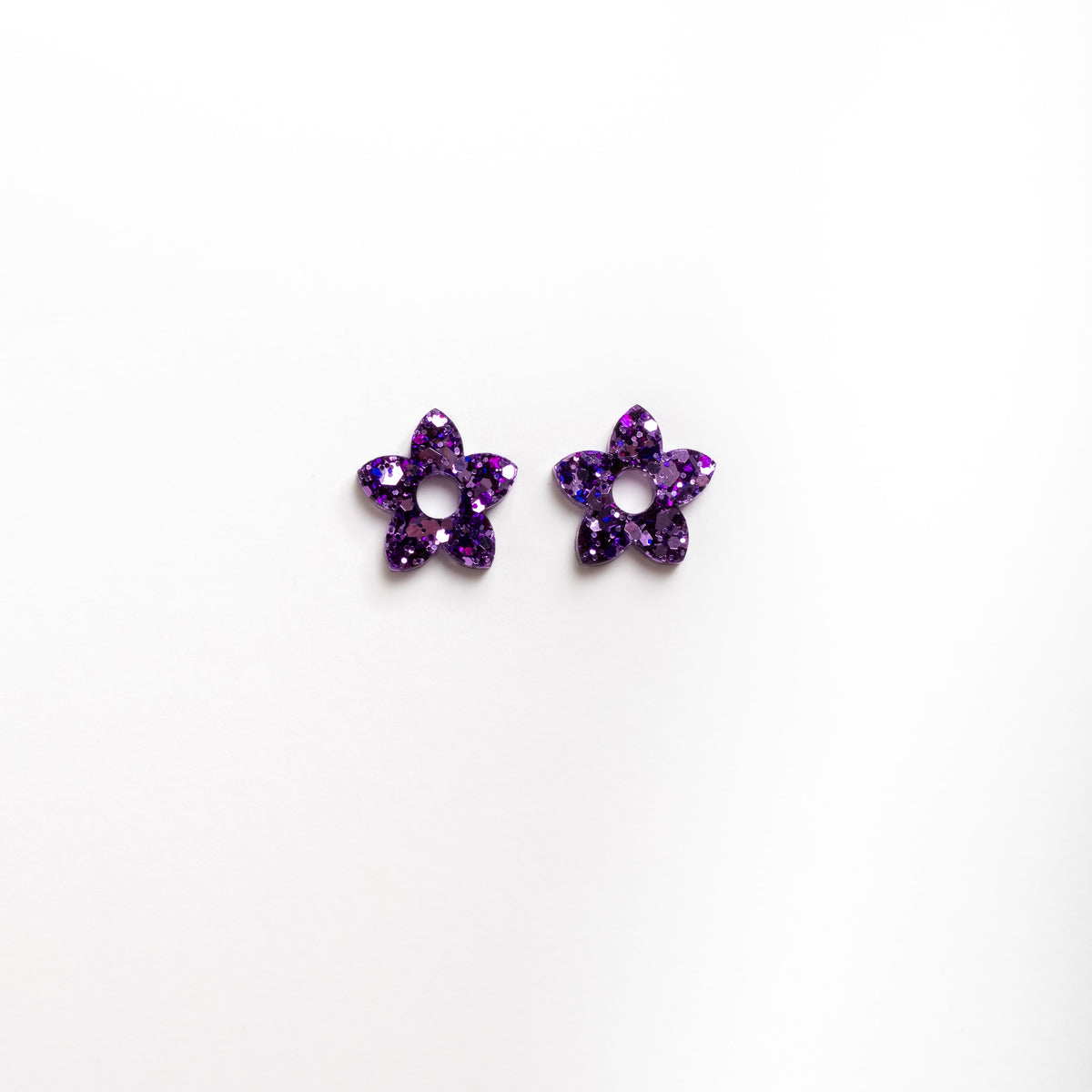 Créoles Mini Tiaré Mix Violet-Les Nicolettes