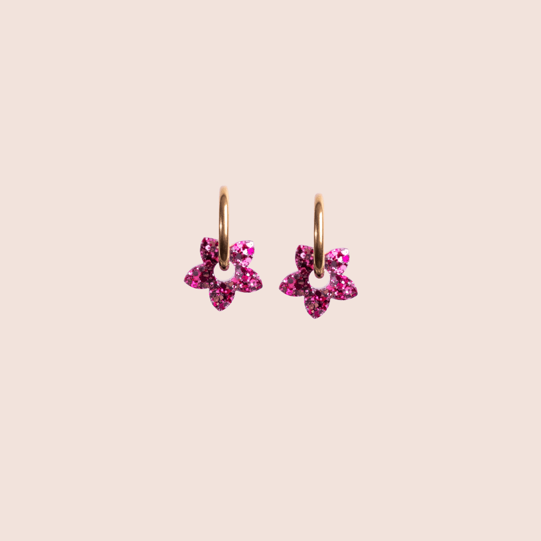 Créoles Mini Tiaré Pink Lady-Les Nicolettes