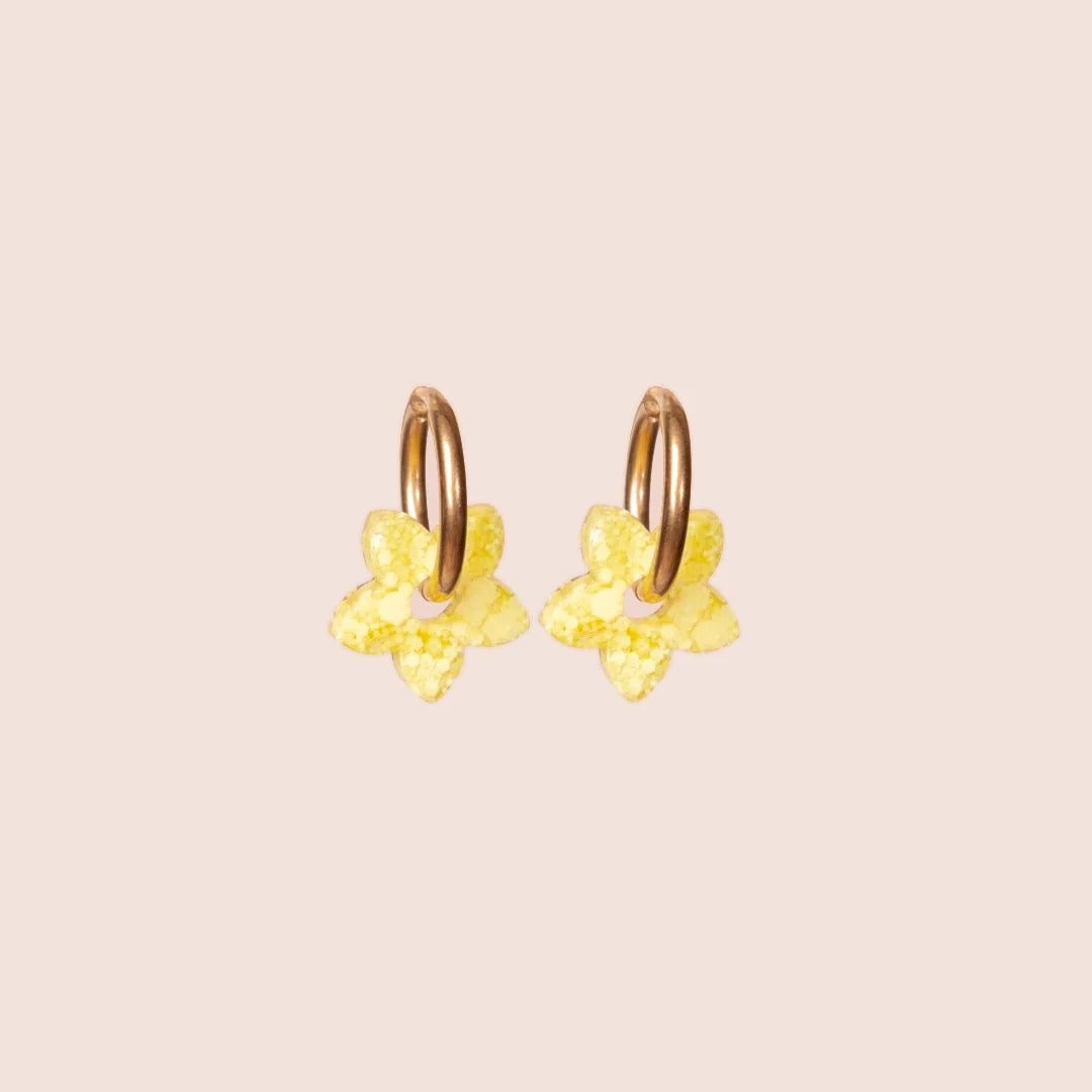 Créoles Mini Tiaré Sorbet Citron – Les Nicolettes