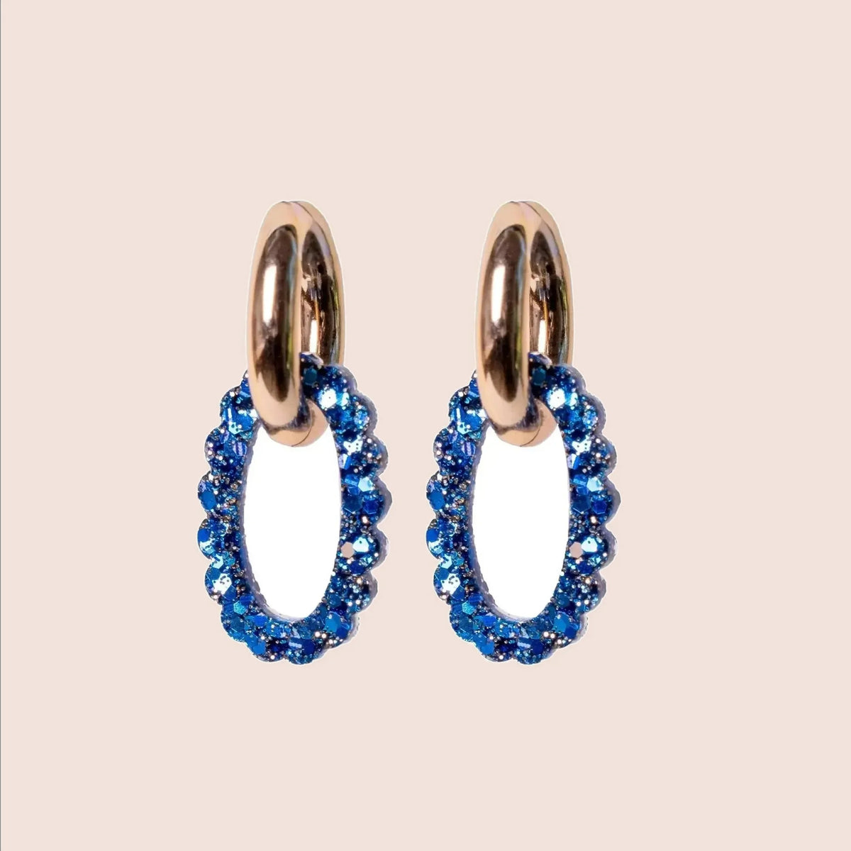 Créoles Ovale Mix Bleu – Les Nicolettes