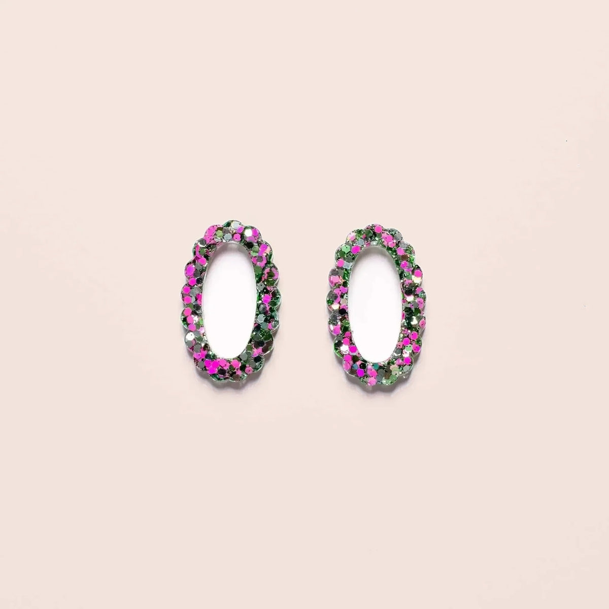 Créoles Ovale Mix Vert Rose – Les Nicolettes