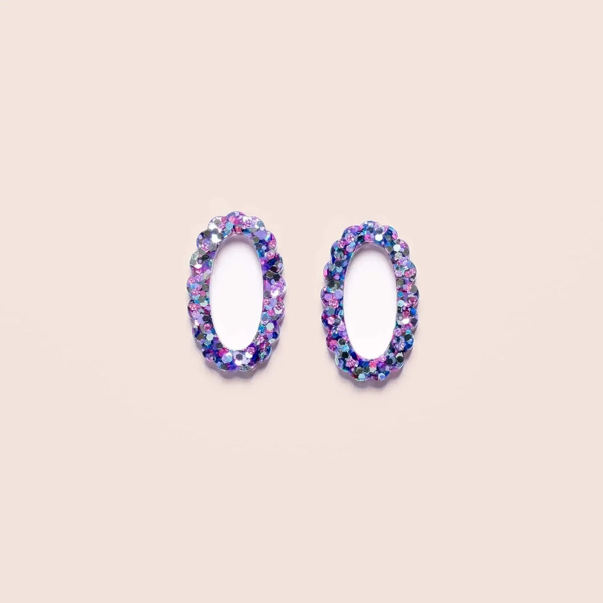 Créoles Ovale Mix Violet Bleu – Les Nicolettes