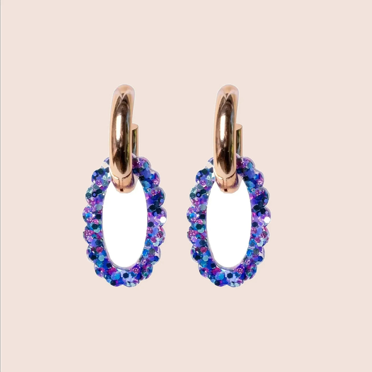 Créoles Ovale Mix Violet Bleu – Les Nicolettes