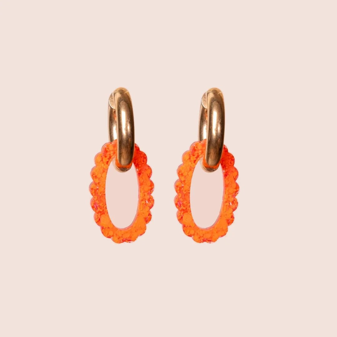 Créoles Ovale Sorbet Orange – Les Nicolettes