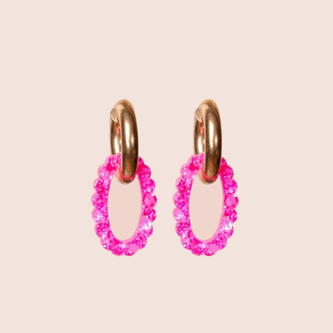 Créoles Ovale Sorbet Rose Fluo – Les Nicolettes