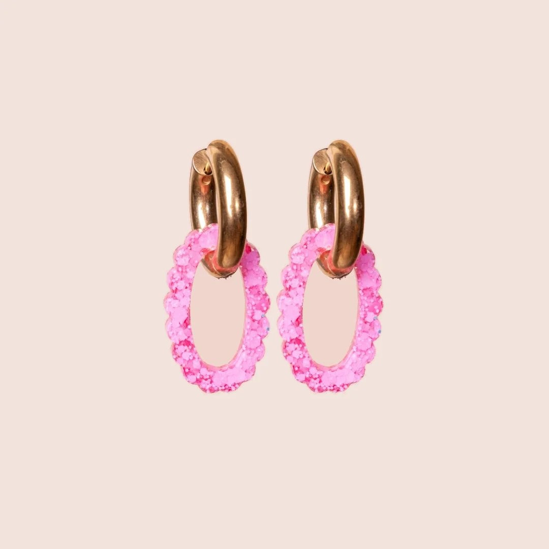Créoles Ovale Sorbet Rose – Les Nicolettes