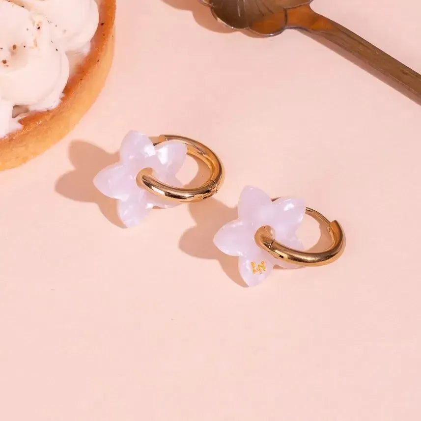 Créoles Tiaré Acétate Blanc Nacré-Les Nicolettes