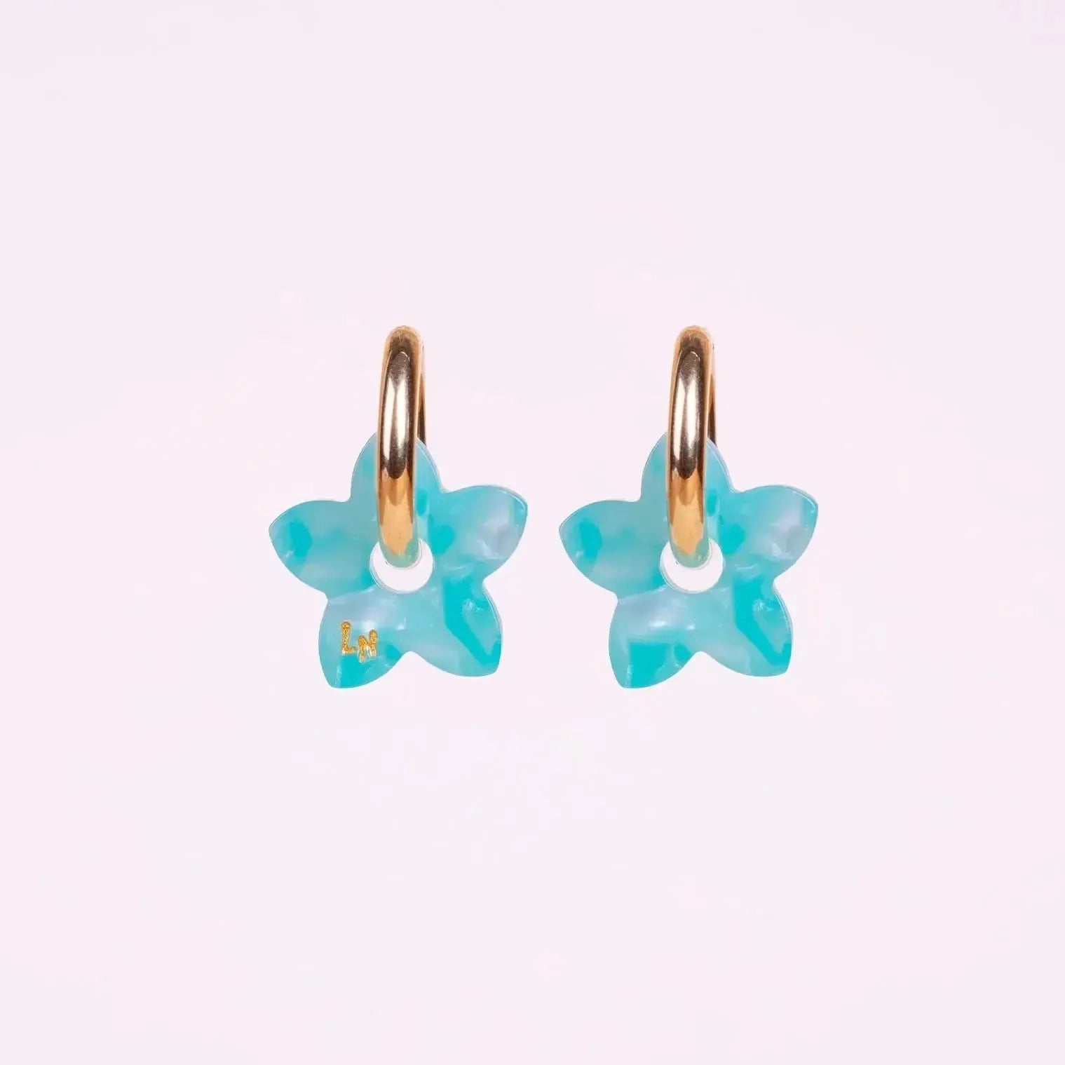 Créoles Tiaré Acétate Bleu Ciel-Les Nicolettes