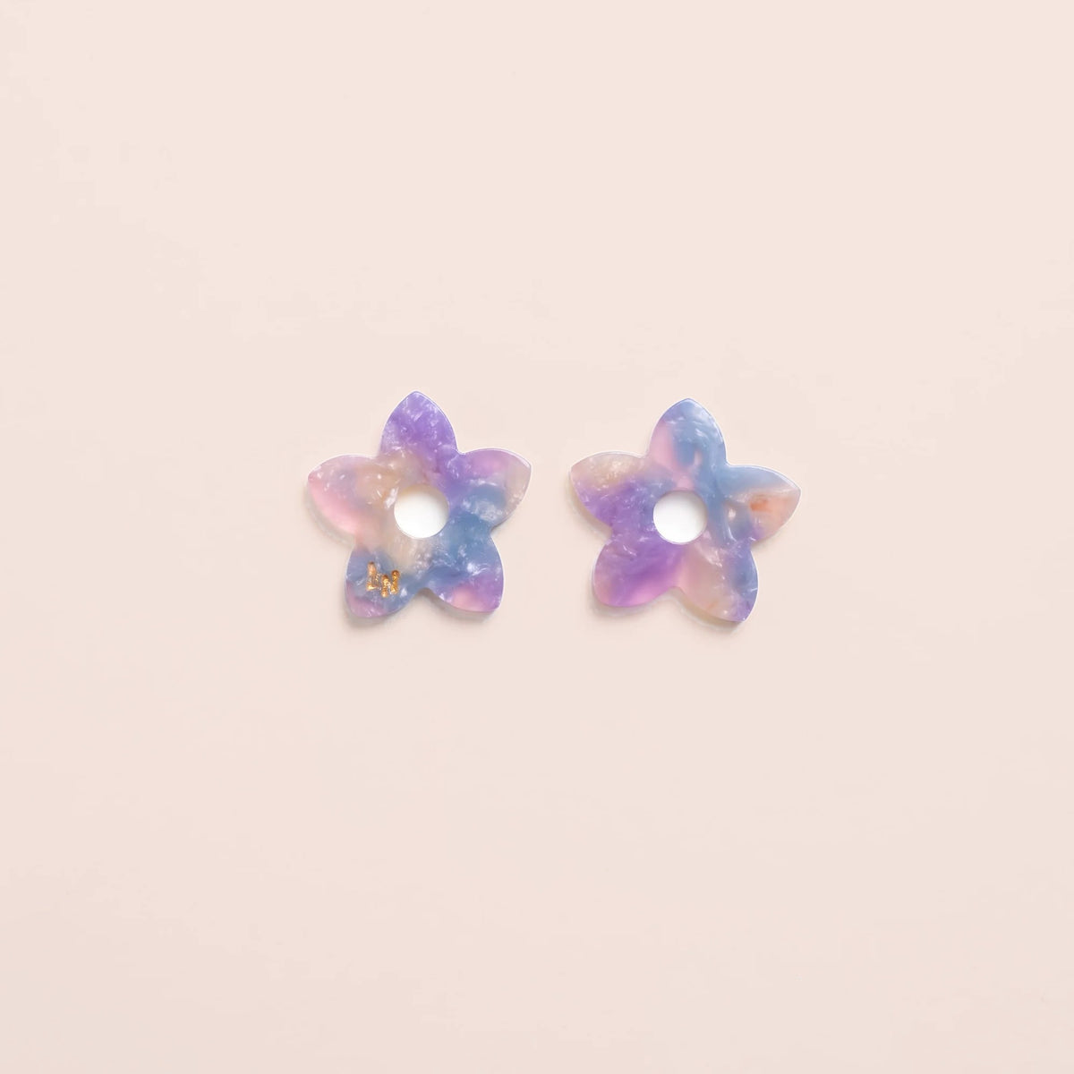 Créoles Tiaré Acétate Bleu Rose – Les Nicolettes
